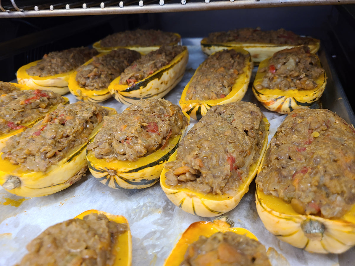 Lentil Stuffed Delicata Squash