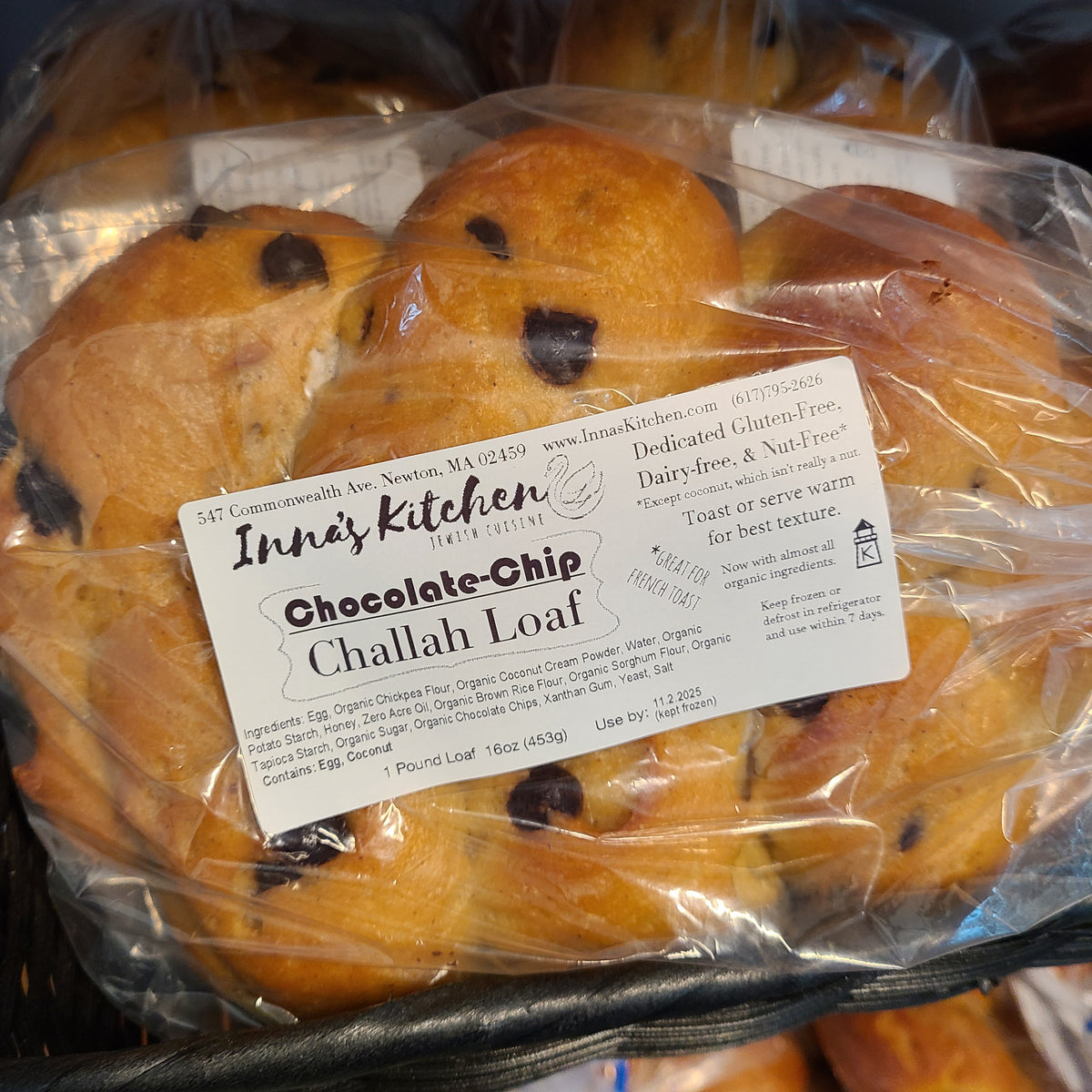 GF Challah - Chocolate Chip- 1.07 lb (Frozen)