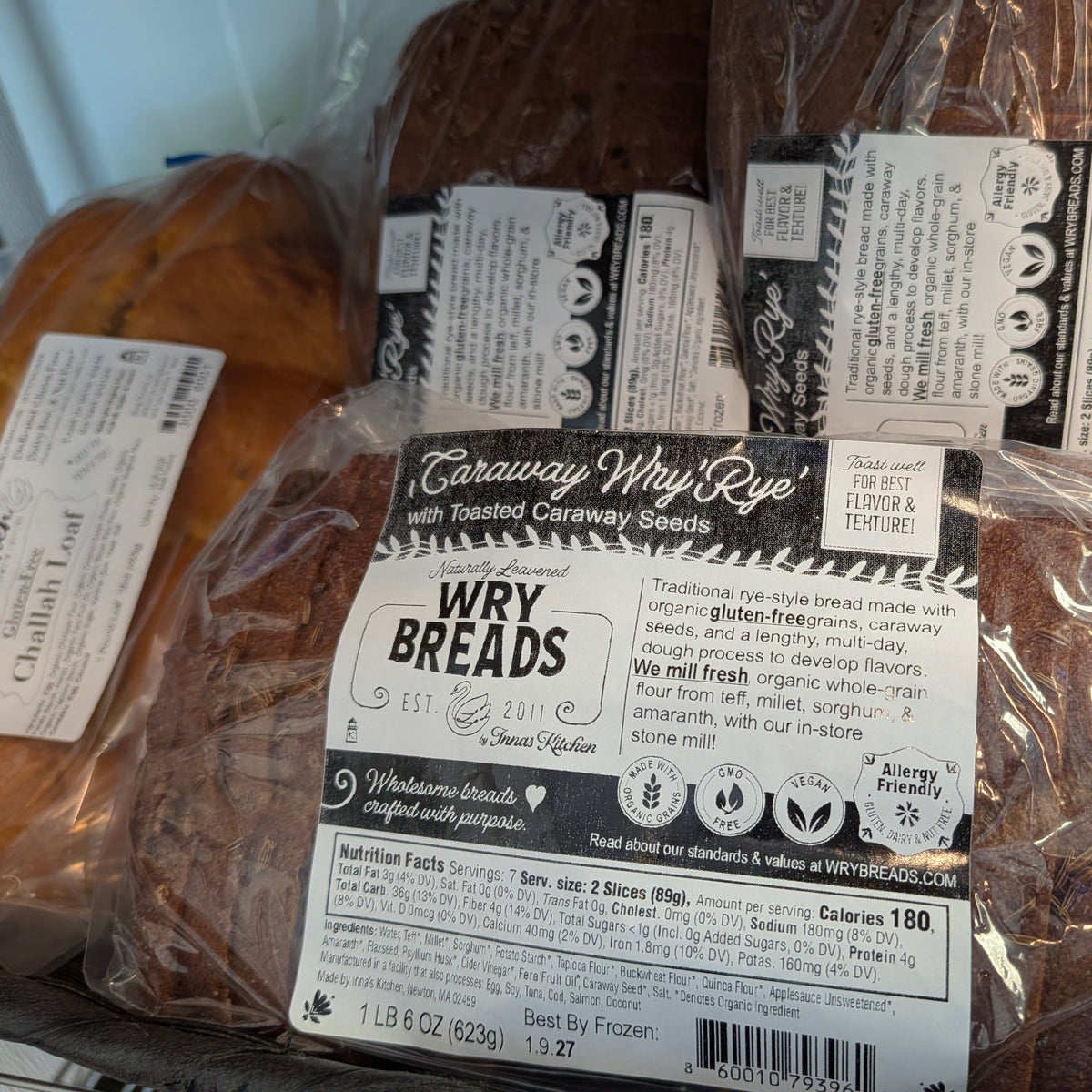 Wry 'Rye' - Caraway Seeded GF Rye-style Bread (Sliced and Frozen)