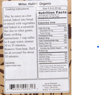 Millet - Hulled Organic Grain - 2lb