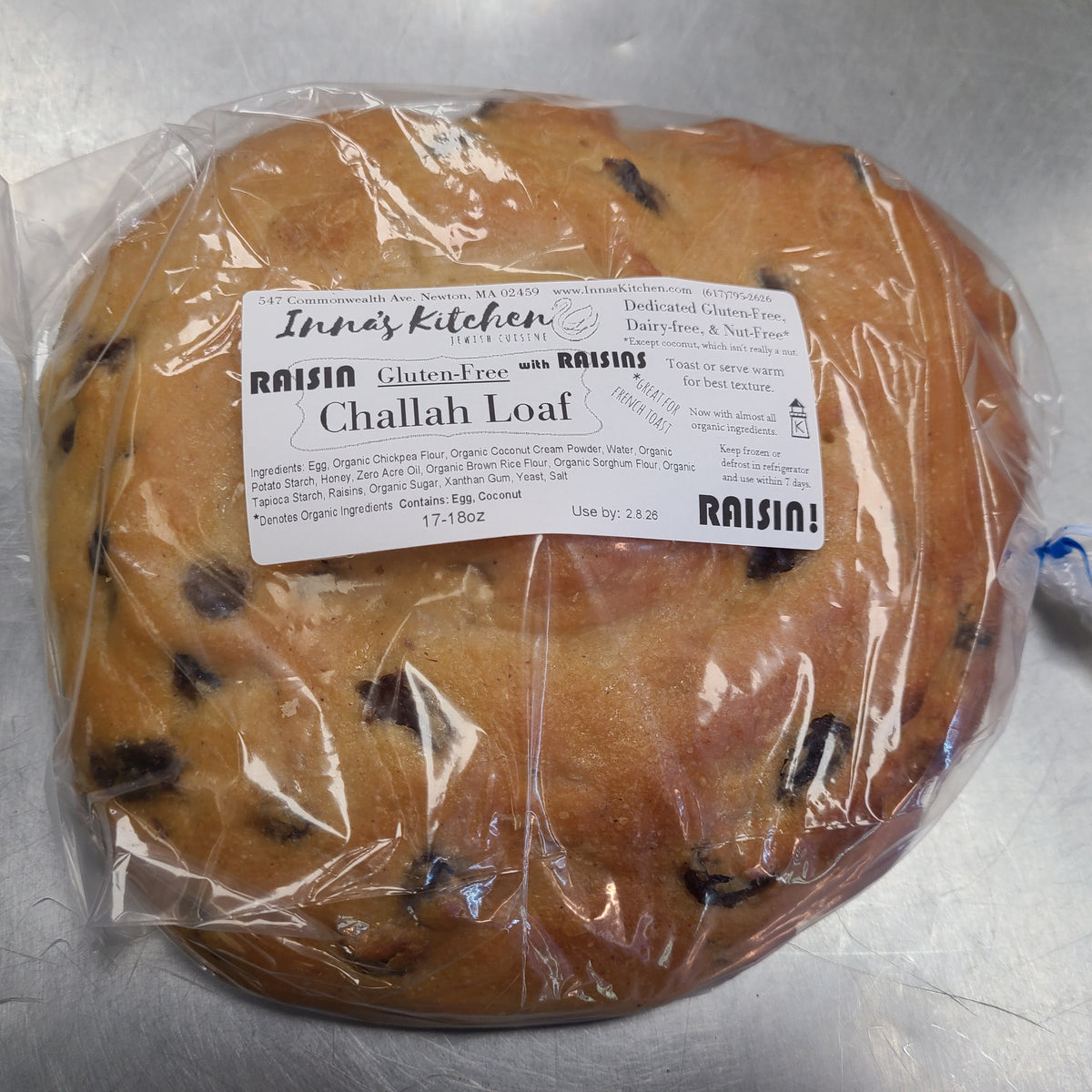 Raisin Challah Loaf - (Round) (Frozen)